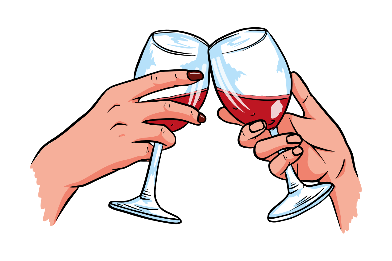 Placemat met tekst cheers proostglazen - TenStickers
