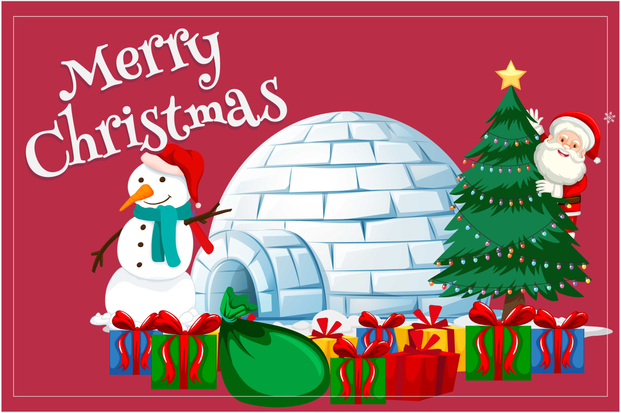 Kerstmis placemat feestelijke vakantiescène - TenStickers