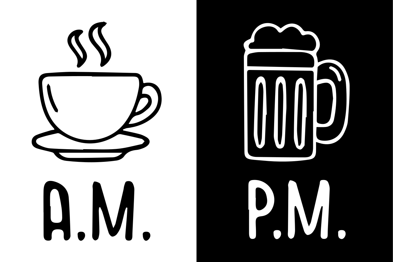 Placemat met tekst koffie bier contrast - TenStickers