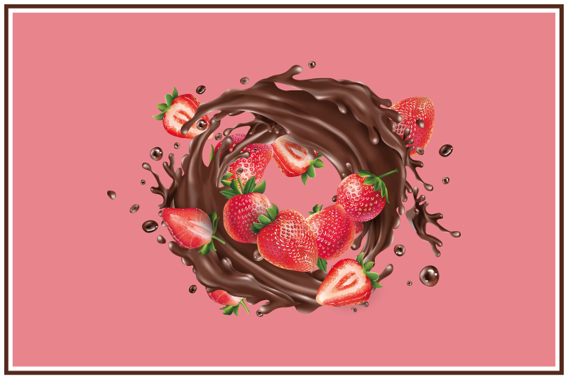 Originele placemat chocolade aardbeien - TenStickers