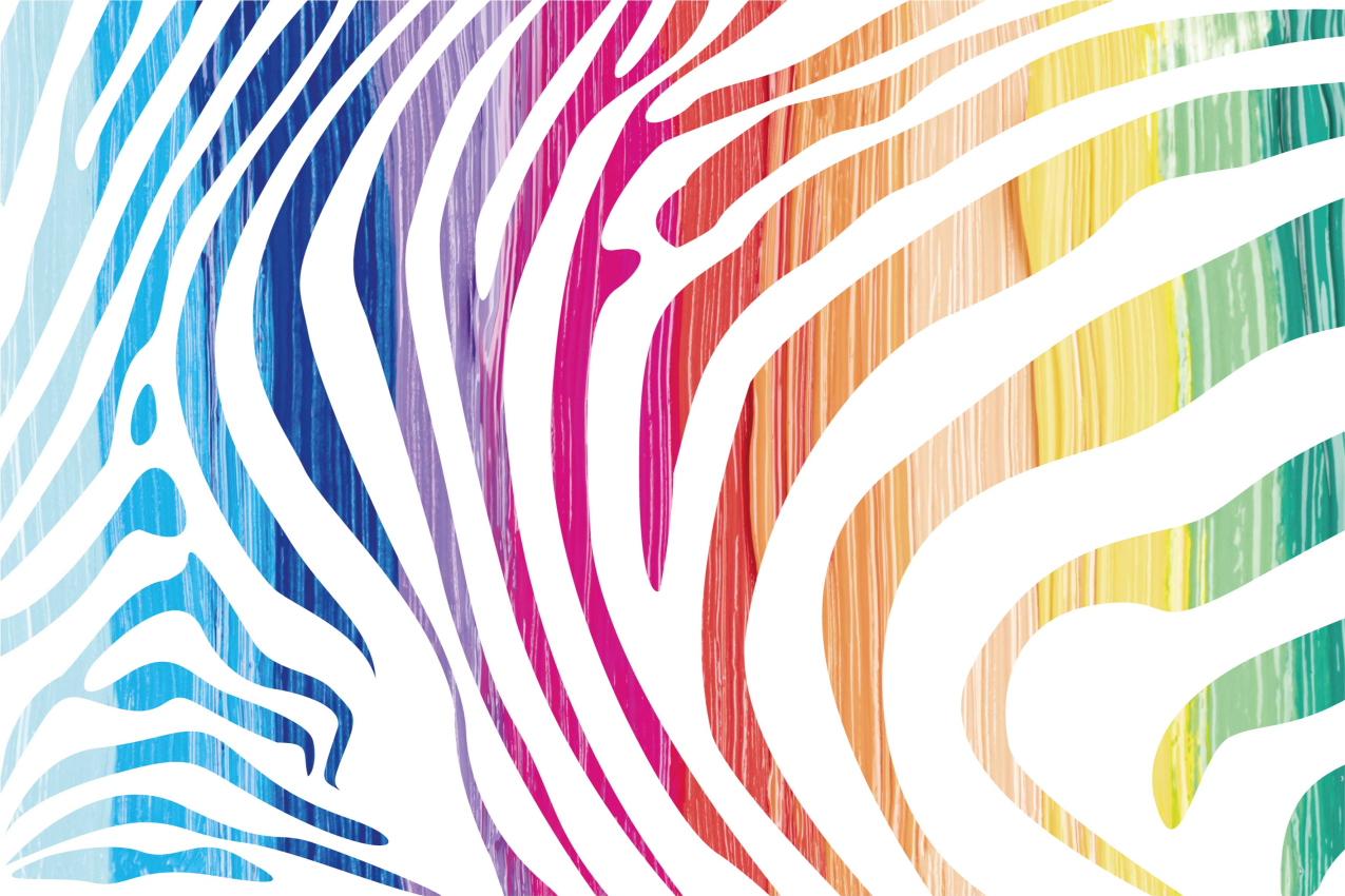 Originele placemat kleurrijke zebra strepen - TenStickers