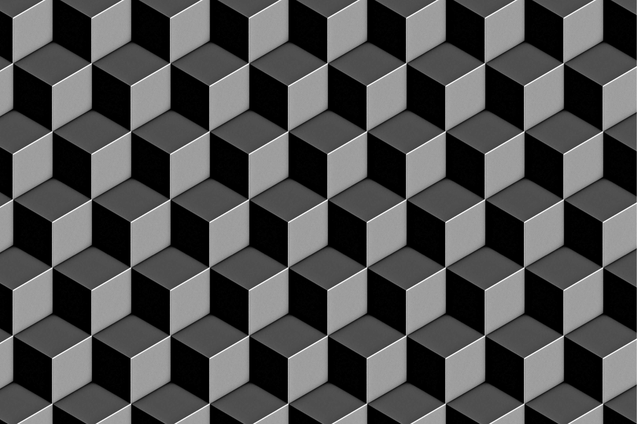 Moderne placemats Grijze 3d-vierkanten - TenStickers