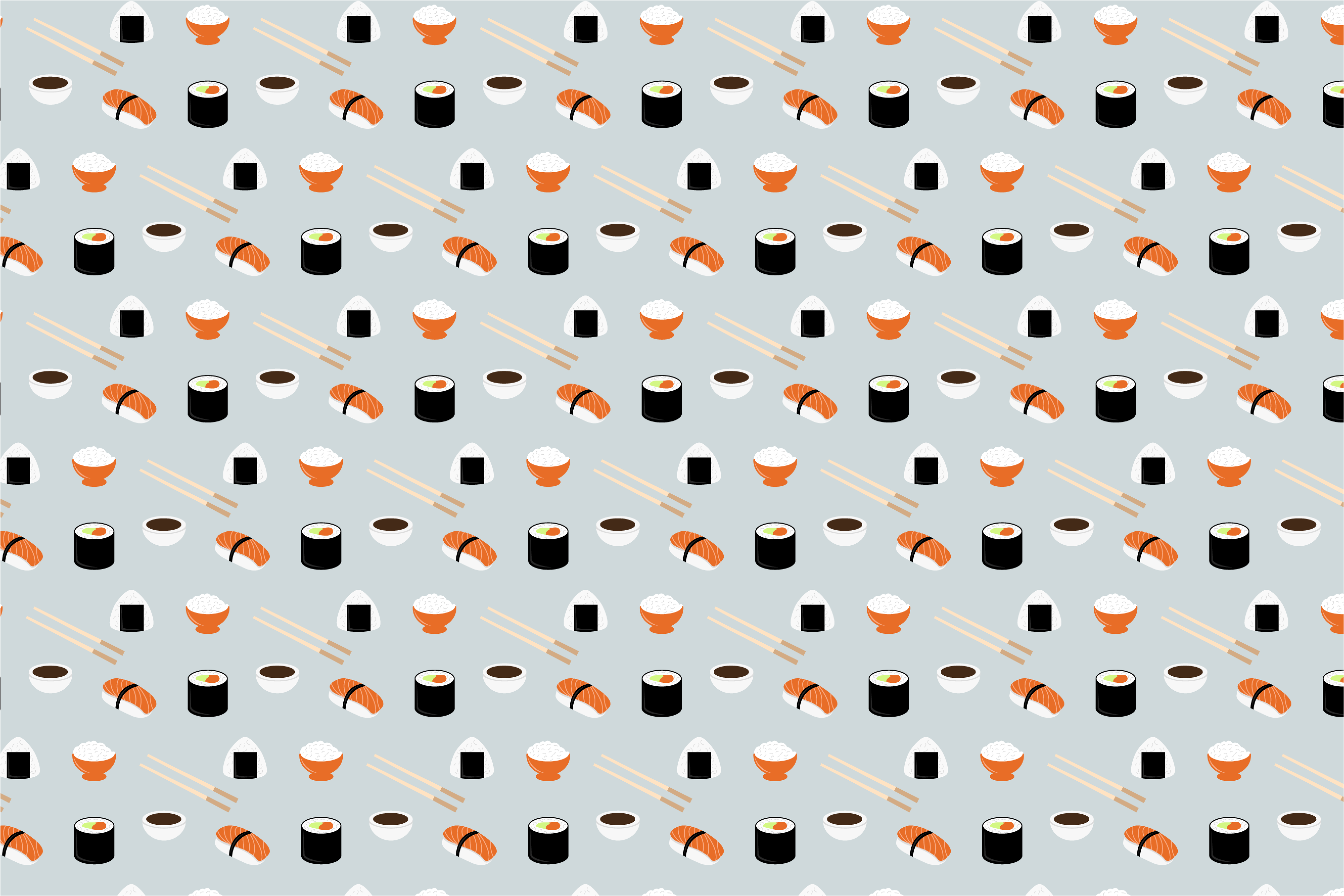 Originele placemat sushi patroon kunst - TenStickers