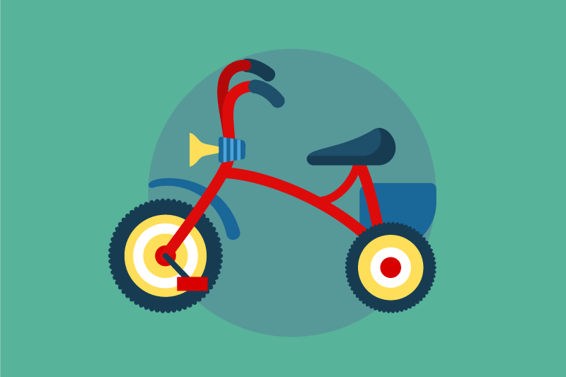 Kinder placemat driewieler met toeter - TenStickers