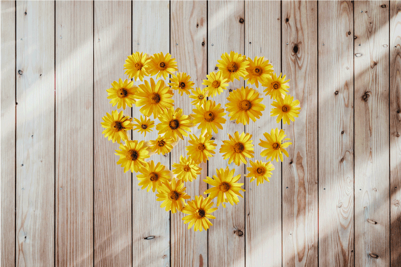 Originele placemat hart bloemarrangement - TenStickers