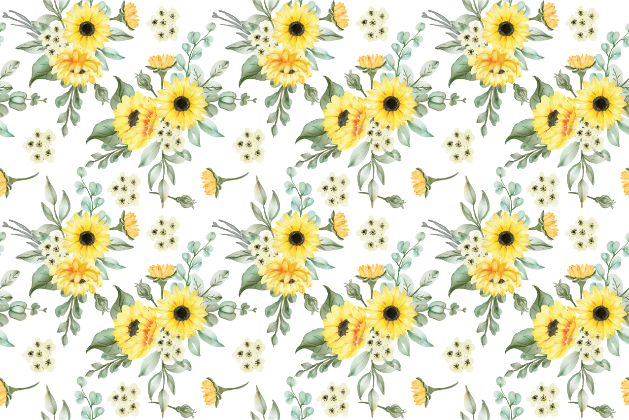 Originele placemat zonnebloem bloemenpatroon - TenStickers