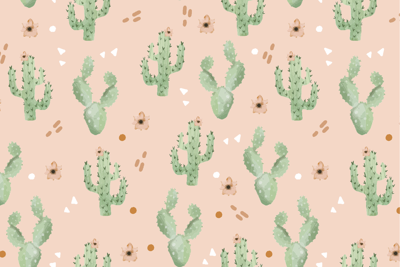 Originele placemat cactuspatroon kunst - TenStickers