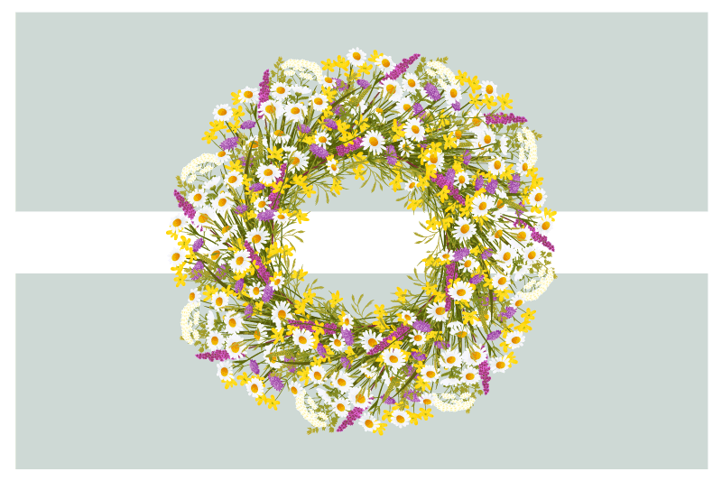 Originele placemat bloemenkrans centerpiece - TenStickers