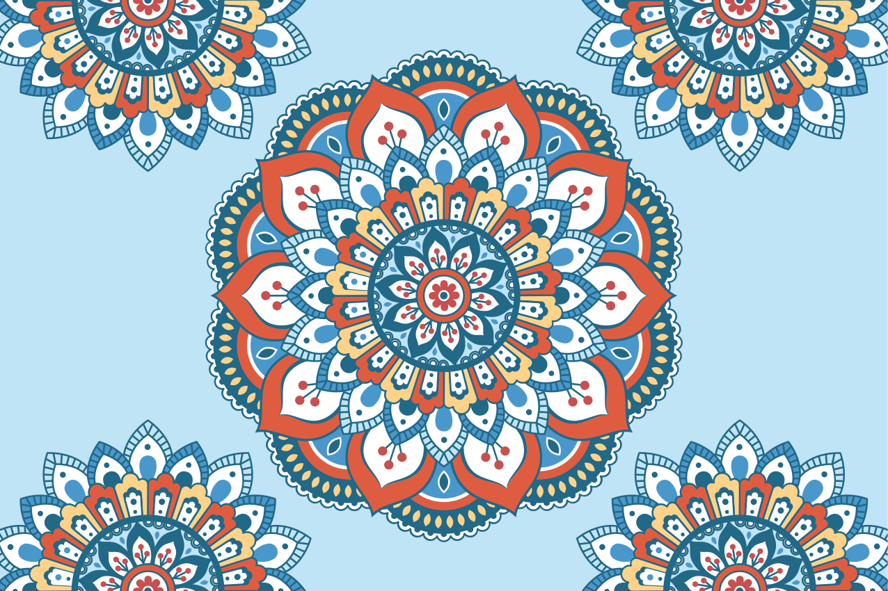 Originele placemat met levendig mandala motief - TenStickers