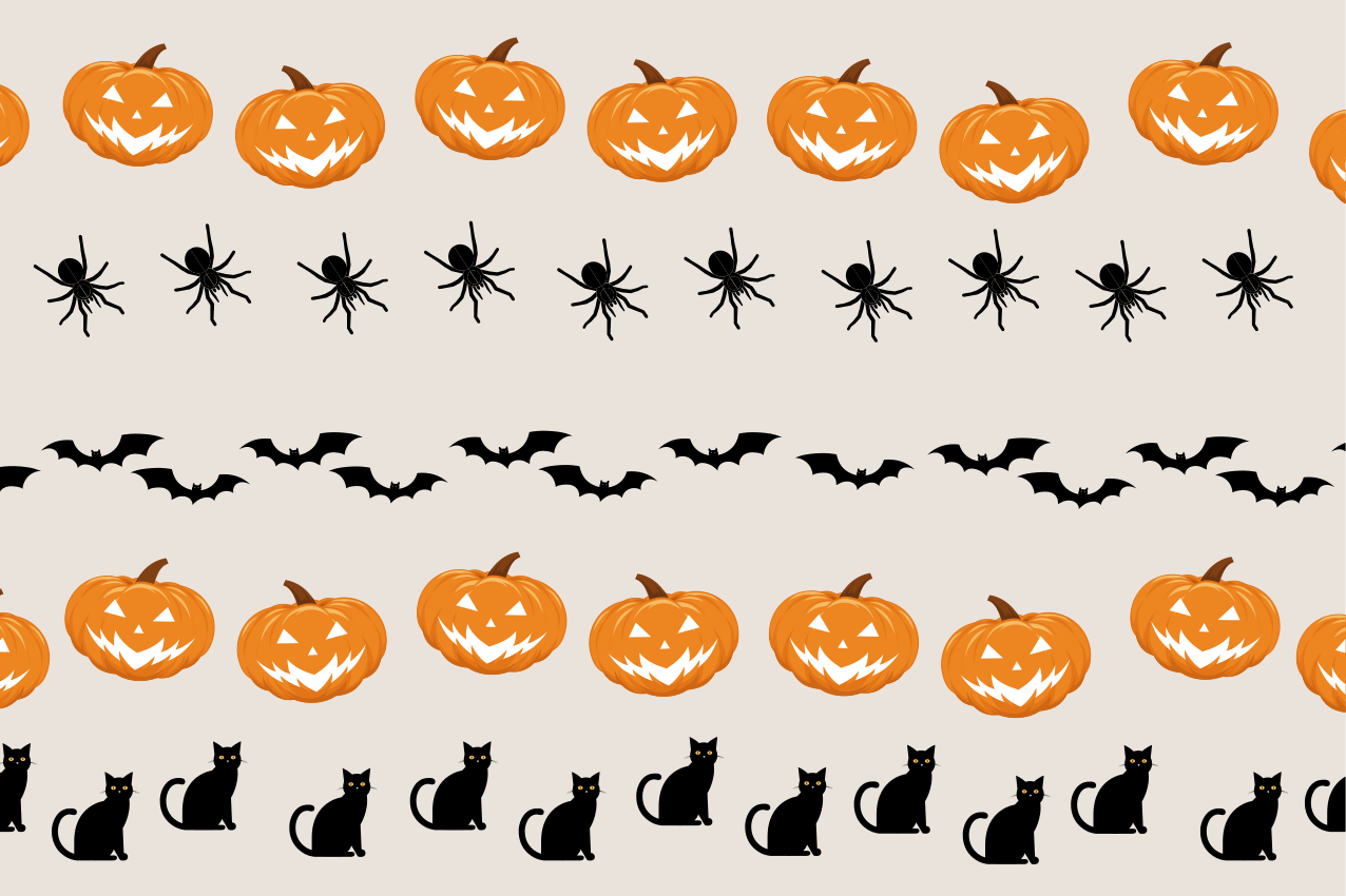 Halloween placemat pompoen spin kat - TenStickers
