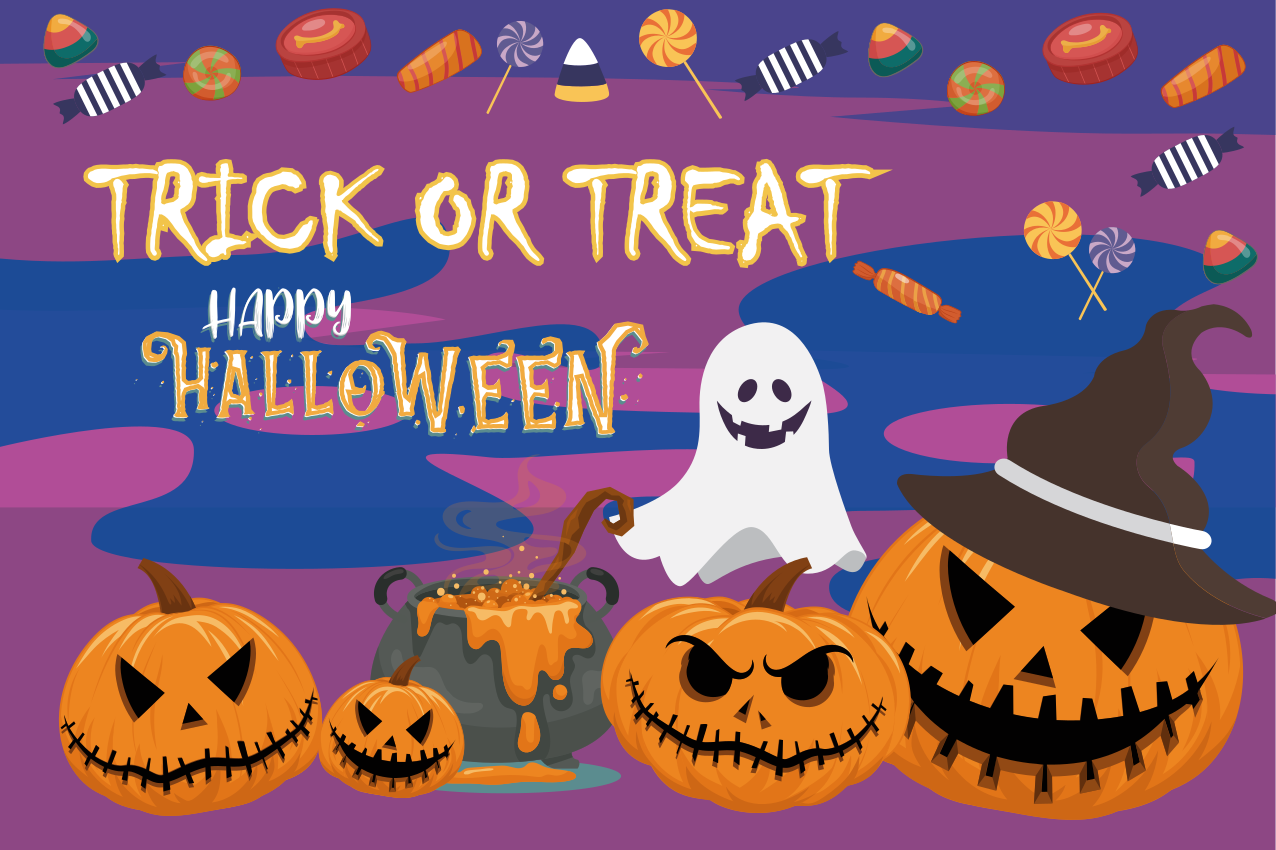 Halloween placemat trick or treat tafel - TenStickers