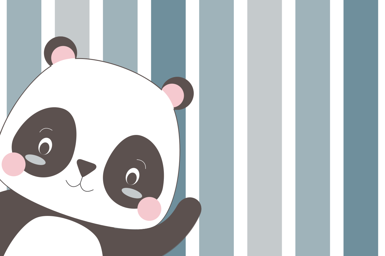 Kinder placemat panda karakterontwerp - TenStickers