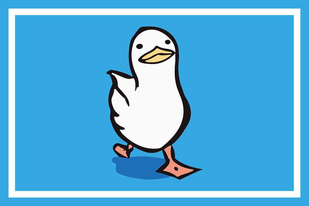 Kinder placemat met cartoon eend karakter - TenStickers