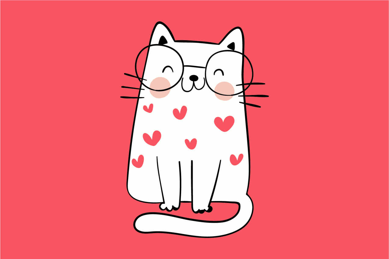 Kinder placemat Mooie lachende kat - TenStickers