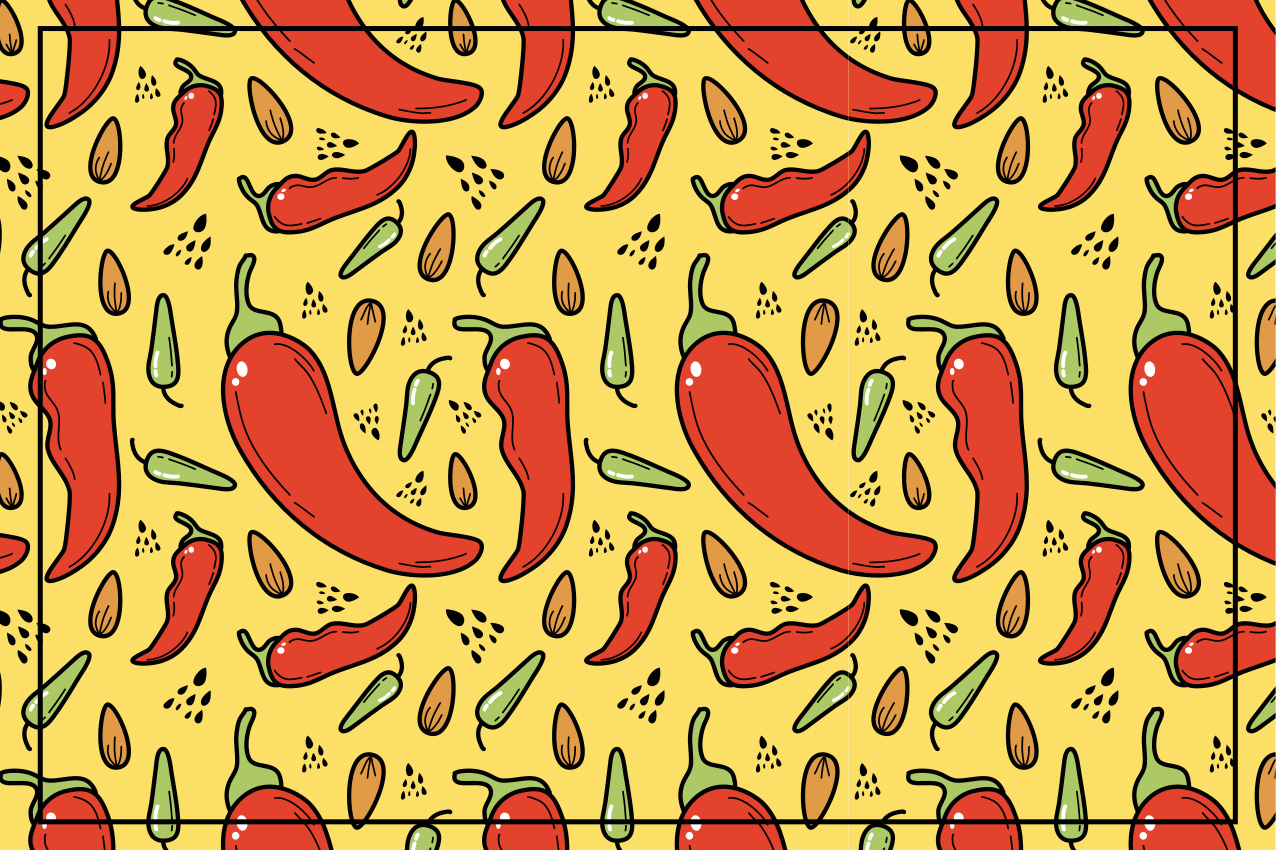 Originele placemat met chilipeperpatroon - TenStickers