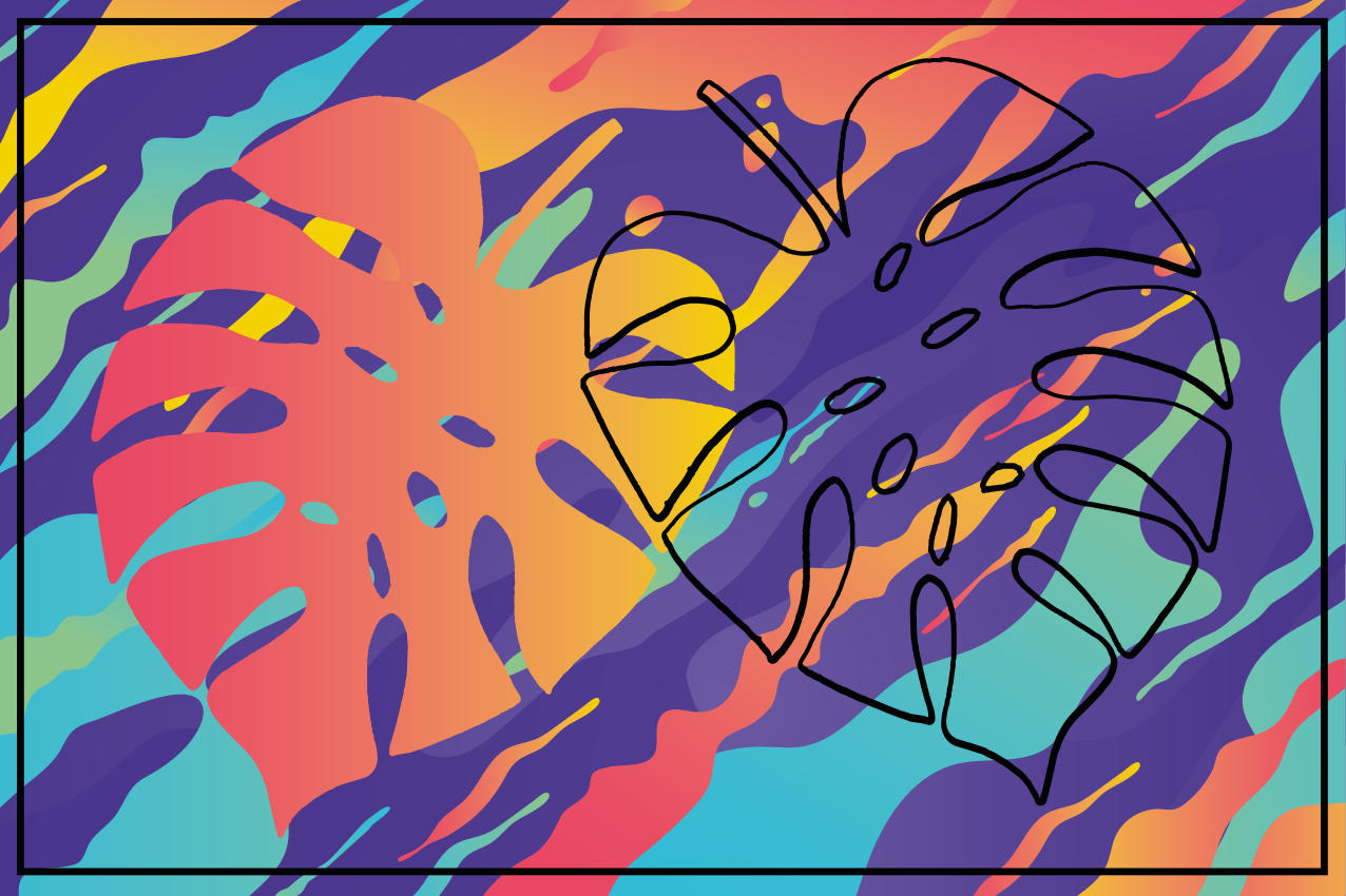 Originele placemat kleurrijk bladerenpatroon - TenStickers