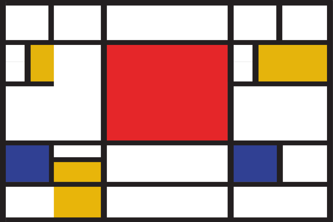 Moderne placemats Mondriaan geometrische kunst - TenStickers