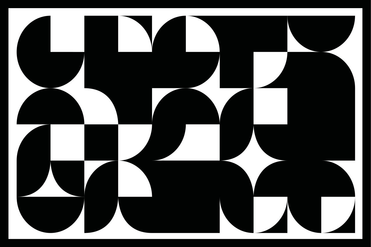 Moderne placemat met geometrisch zwart motief - TenStickers