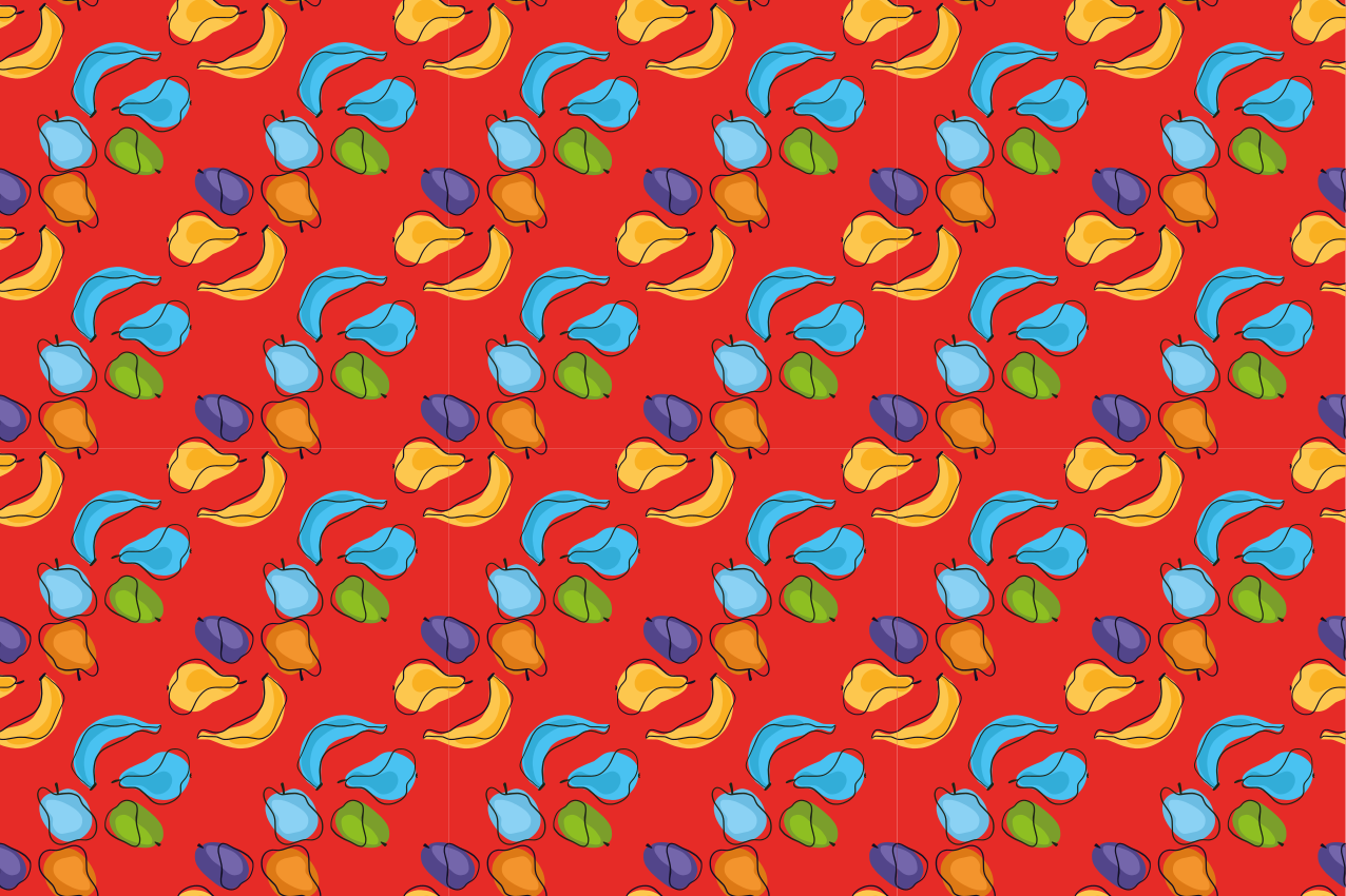 Originele placemat kleurrijk fruitpatroon - TenStickers