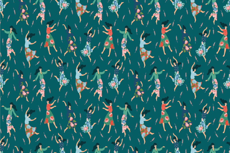 Originele placemat met dansende vrouwen motief - TenStickers