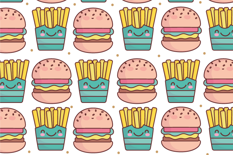 Kinder placemat blij burger patroon - TenStickers