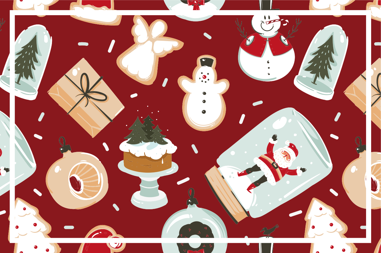 Kerstmis placemat met feestelijke vakantie motieven - TenStickers