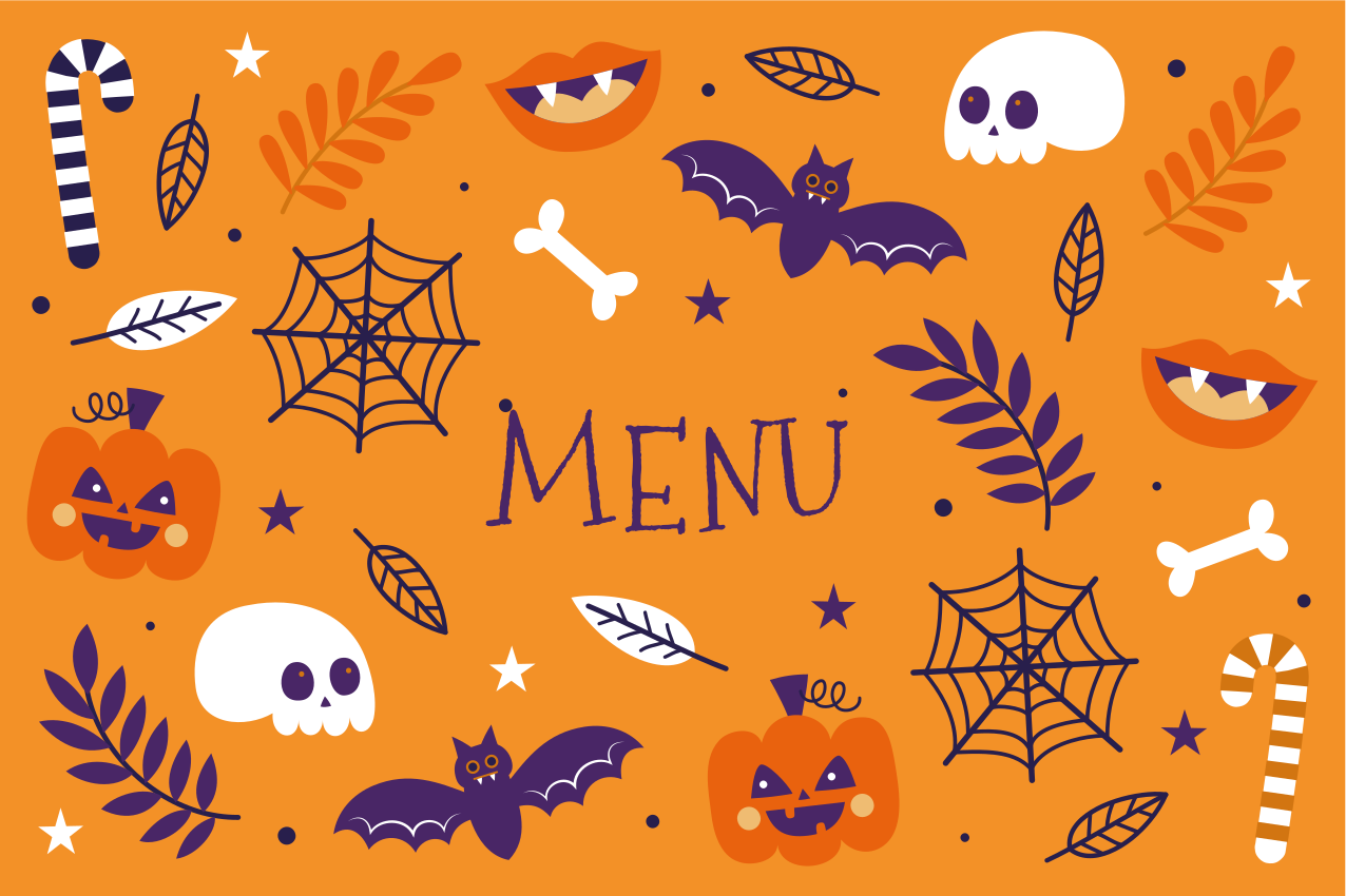 Rechthoekige placemats Grappig halloween-ontwerp - TenStickers