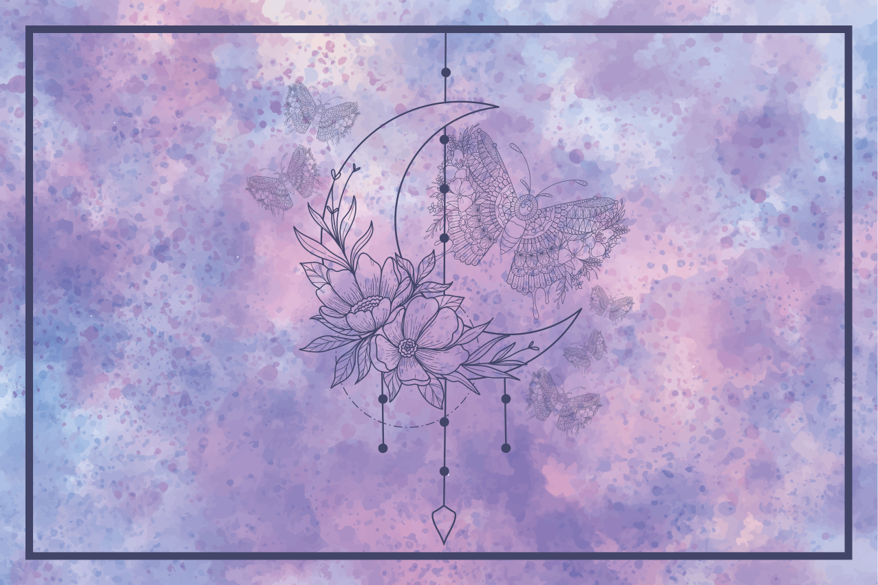 Originele placemat bloemenmaan ontwerp - TenStickers