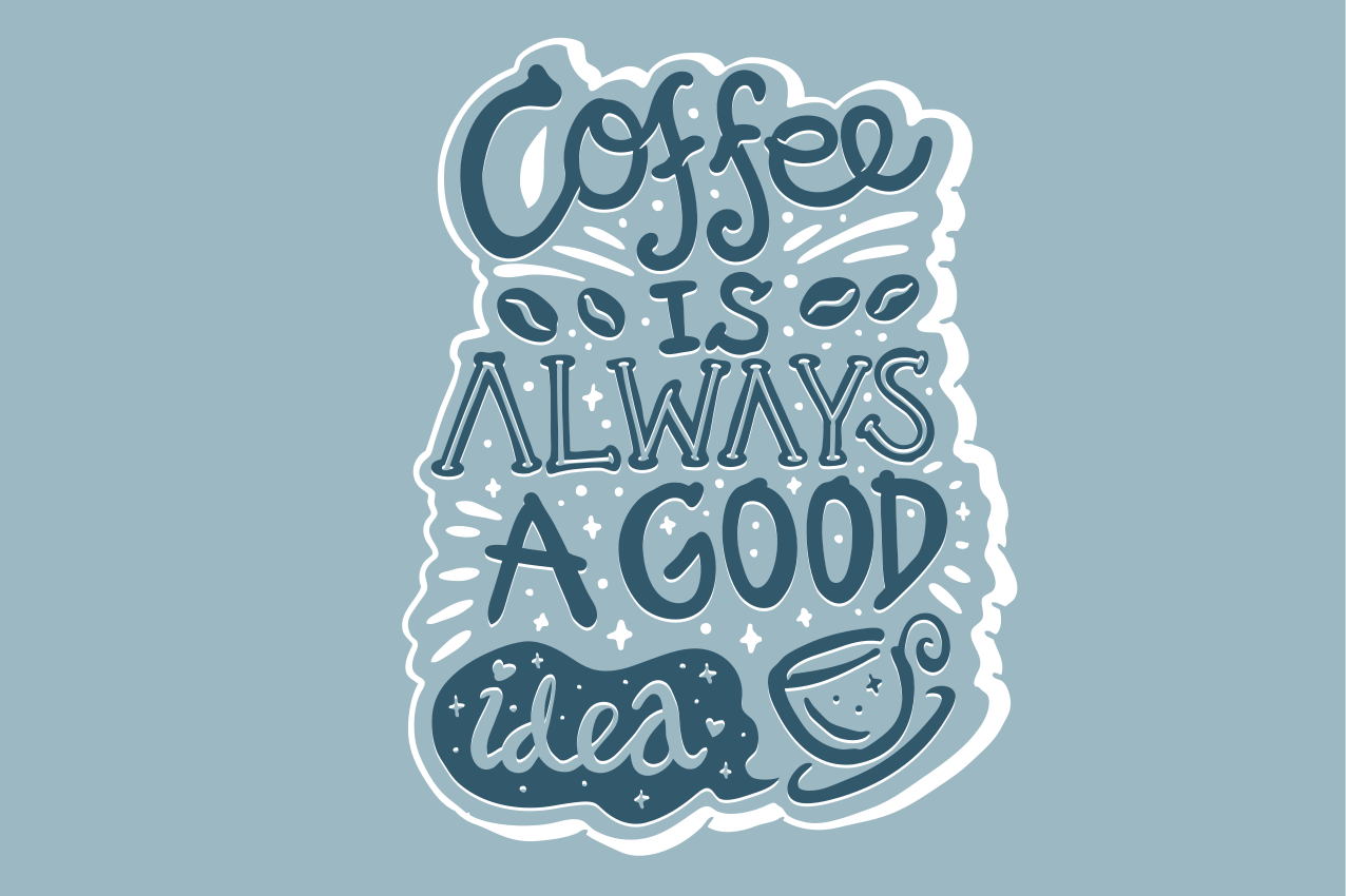 Placemat met tekst koffie inspiratie quote - TenStickers