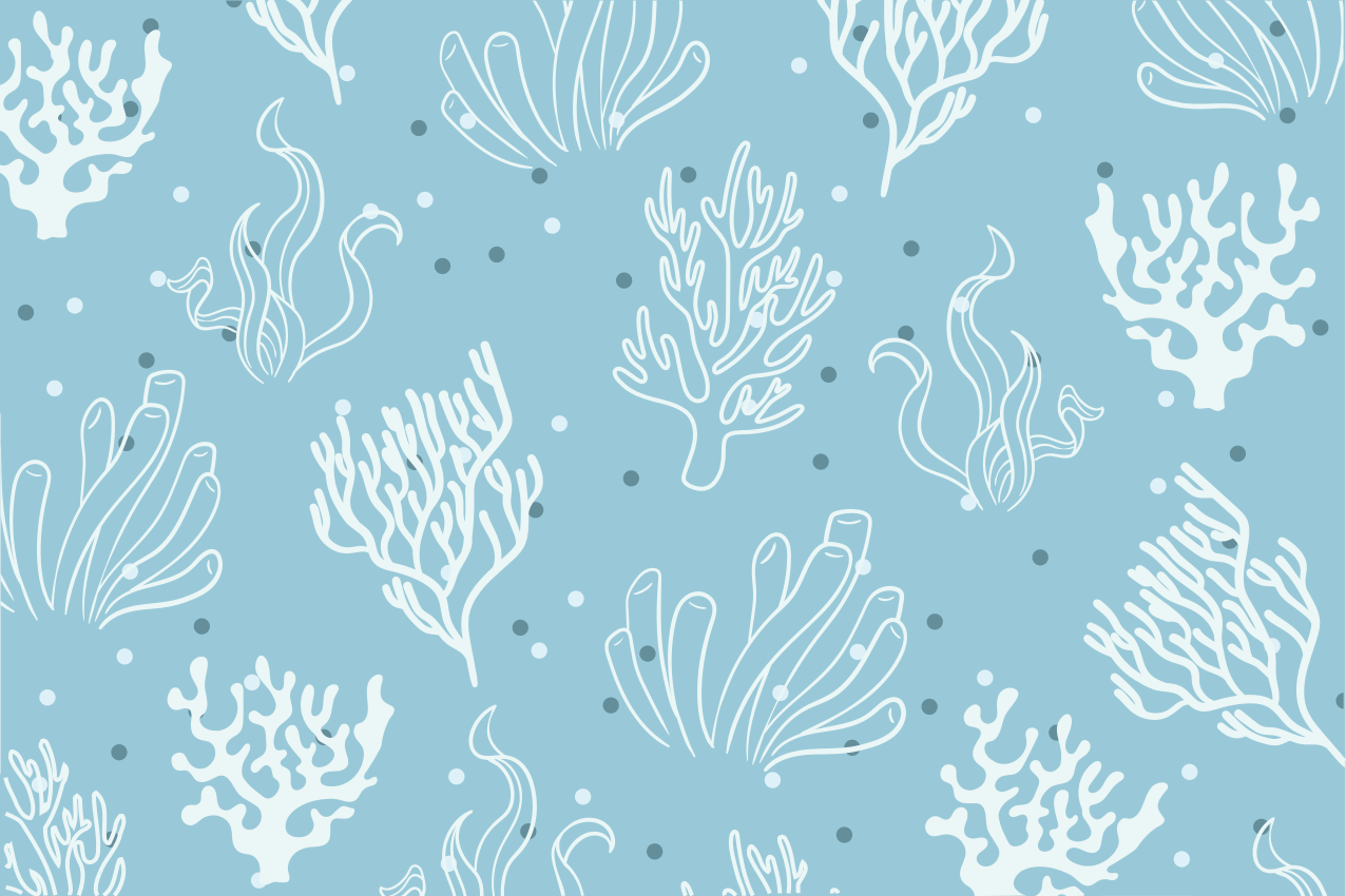 Originele placemat coral patroon kom set - TenStickers