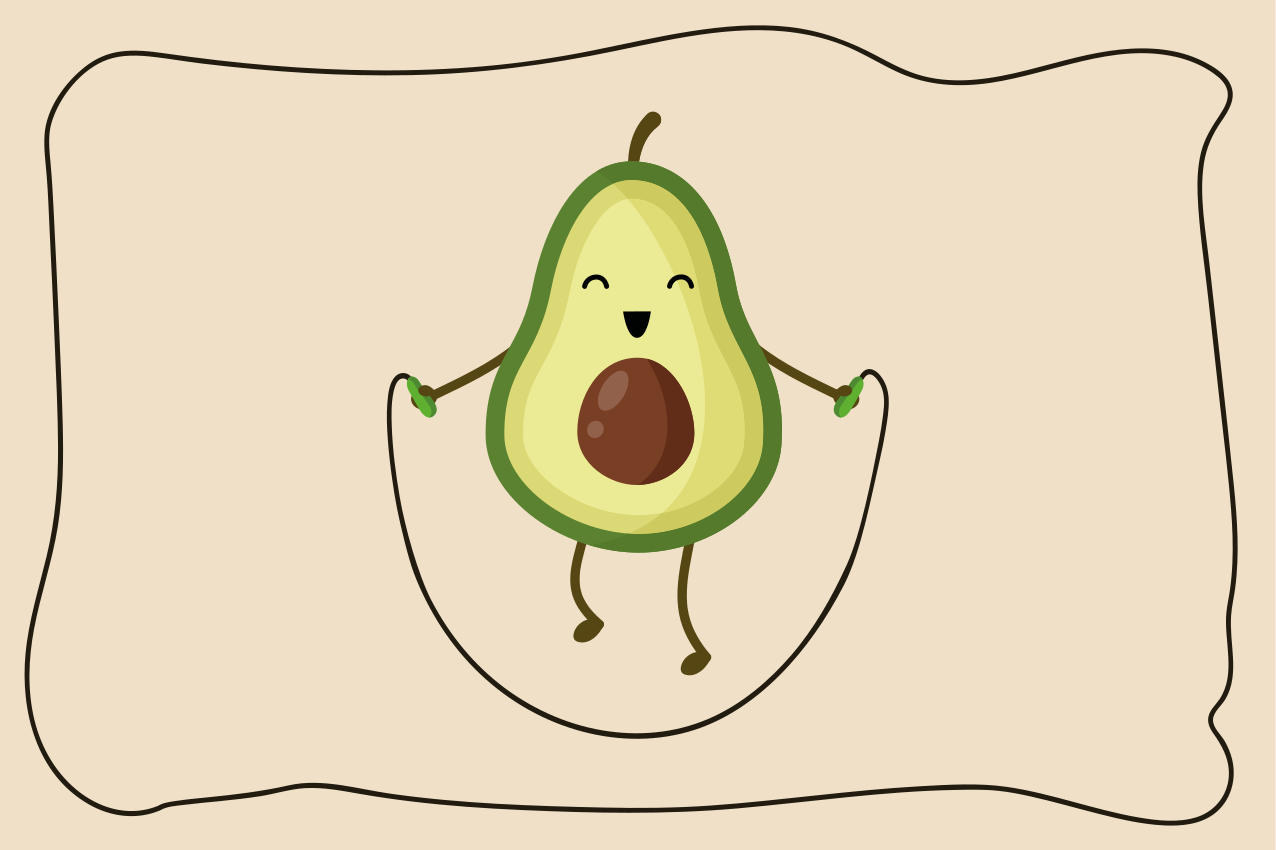 Kinder placemat blije avocado sprongetje - TenStickers