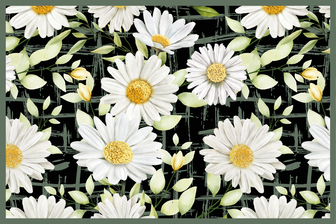 Originele placemat met bloemenpatroon van madeliefjes - TenStickers