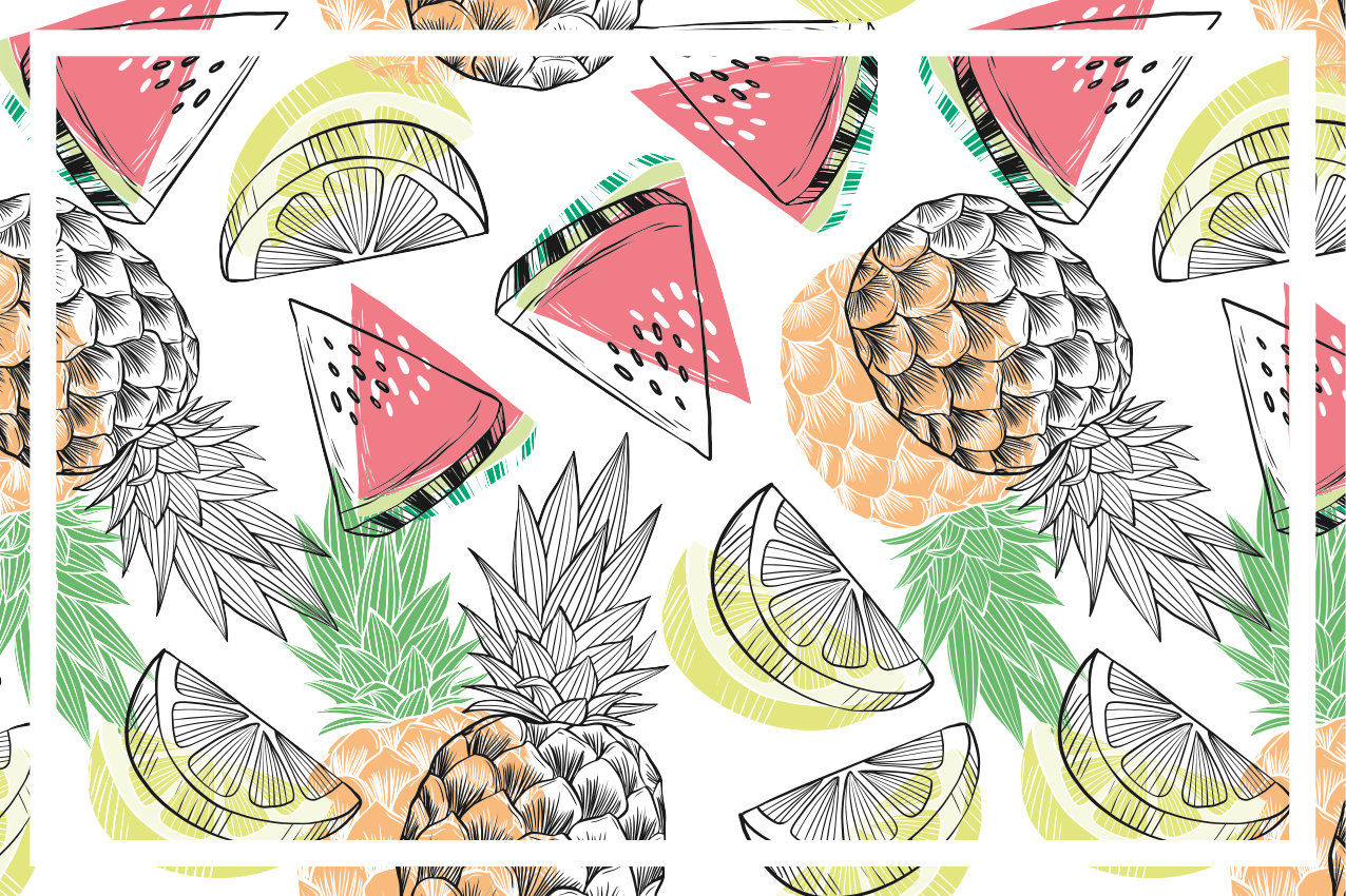 Originele placemat tropisch fruitpatroon - TenStickers