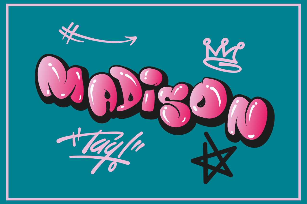 Originele placemat gepersonaliseerd met naam ontwerp - TenStickers