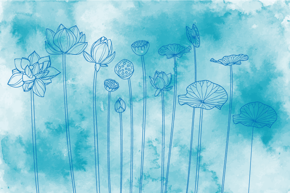 Placemat lotus bloempatronen - TenStickers