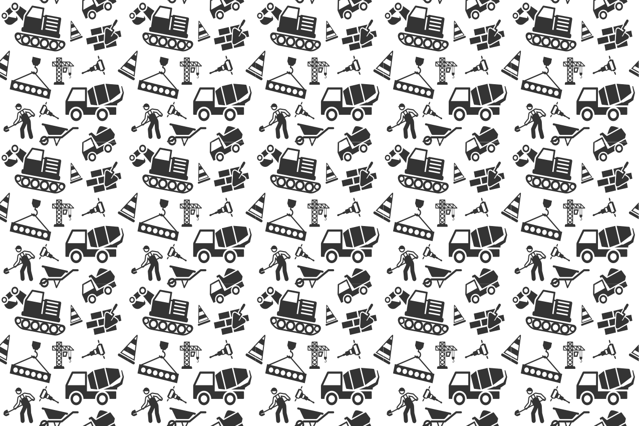 Kinder placemat met bouwthema patronen - TenStickers