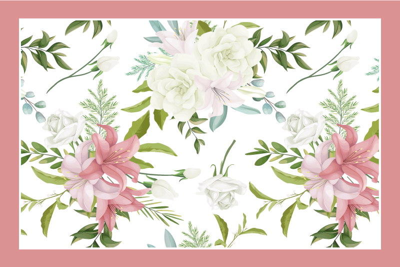 Originele placemat met bloemenpatroon centerpiece - TenStickers
