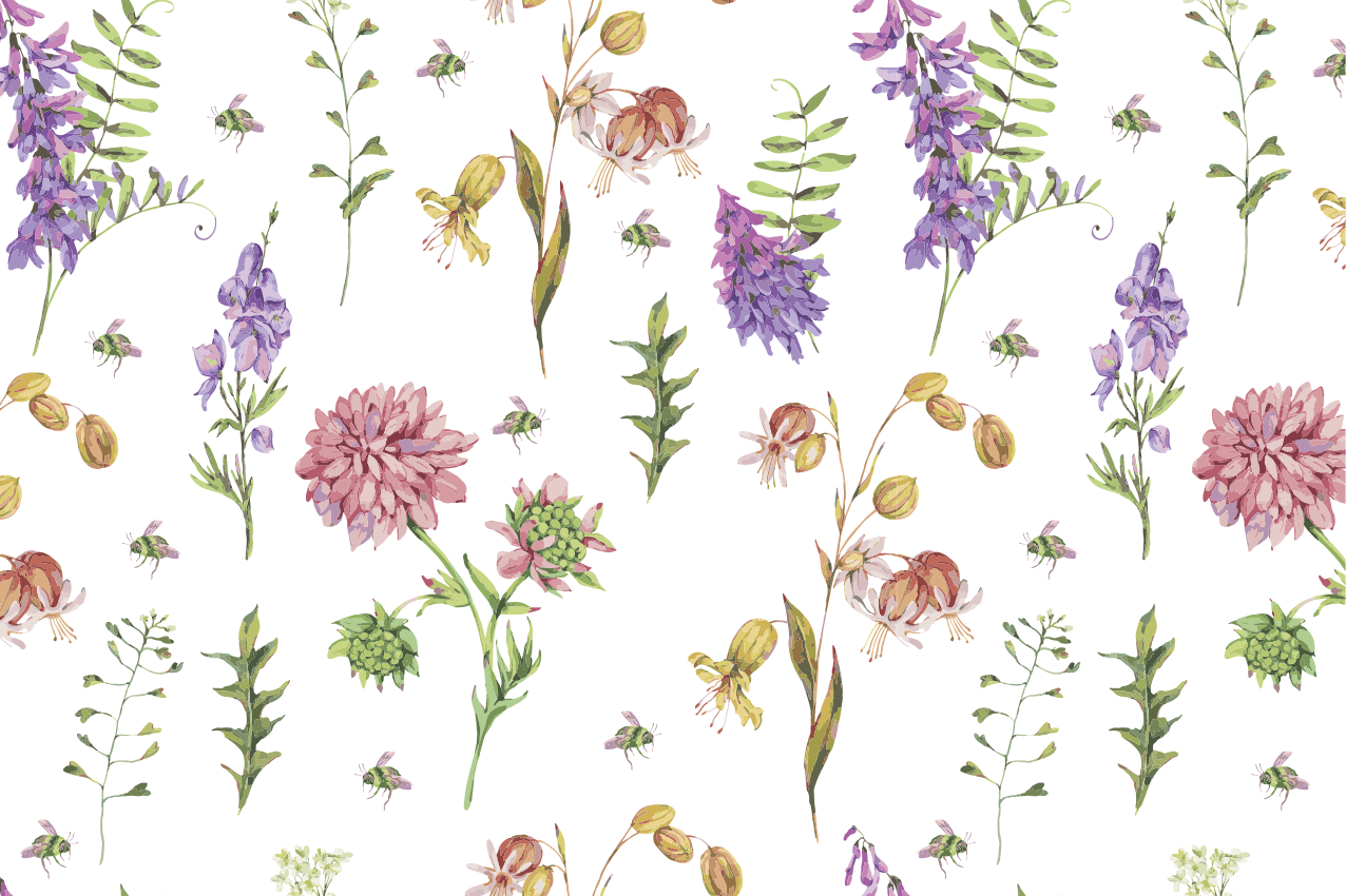 Originele placemat met bloemig botanisch motief - TenStickers