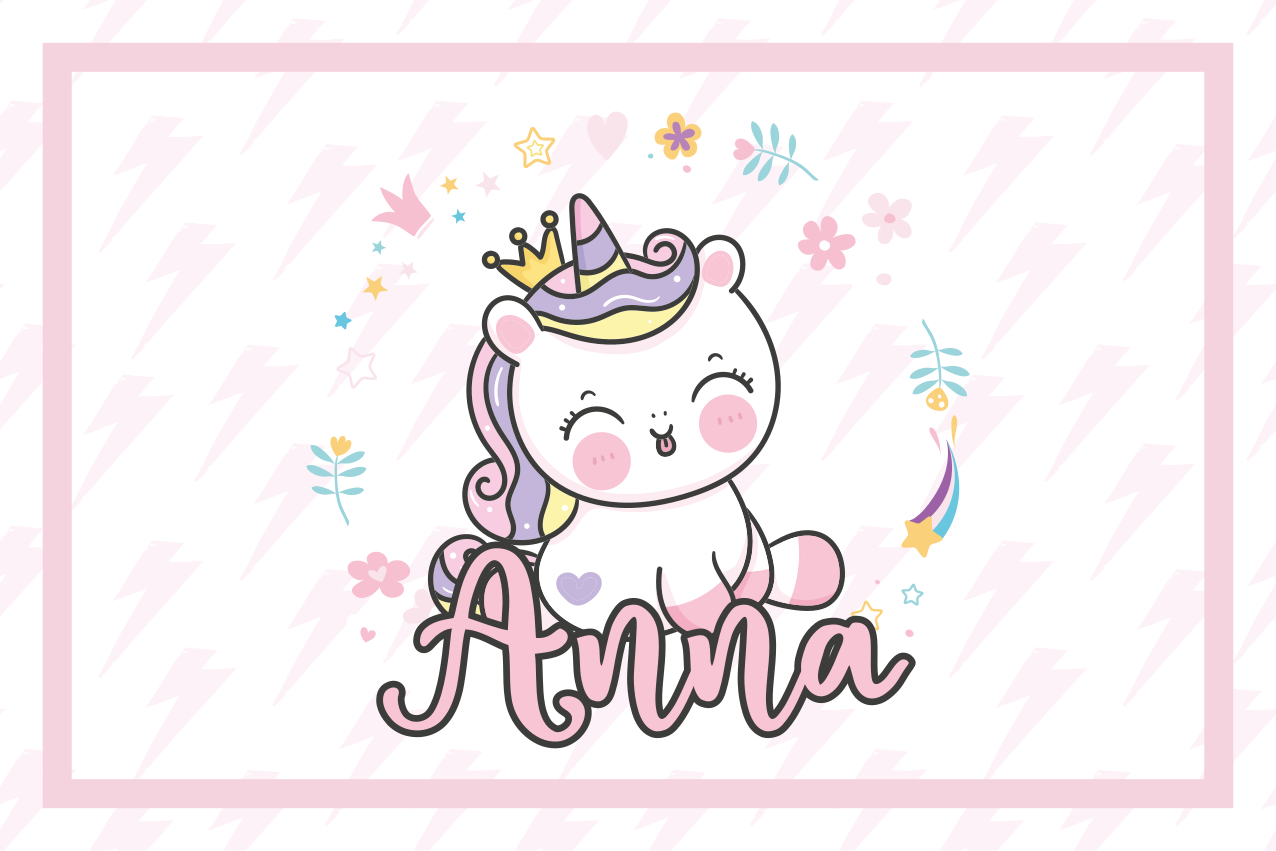 Kinder placemat schattige eenhoorn illustratie - TenStickers