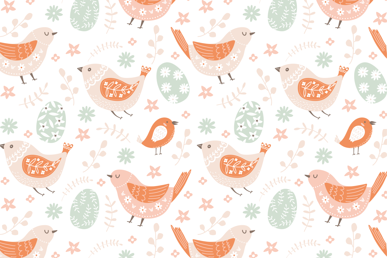 Kinder placemat met charmante vogelpatronen - TenStickers