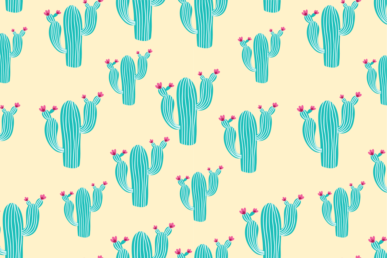 Originele placemat cactuspatroon verrukking - TenStickers