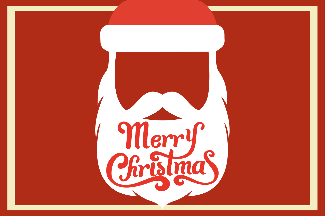 Kerstmis placemat santa baard grafiek - TenStickers