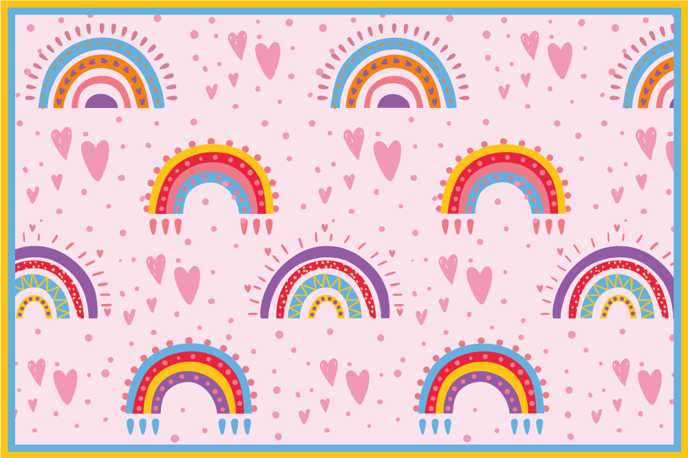 Kinder placemat met levendige regenboogmotieven - TenStickers