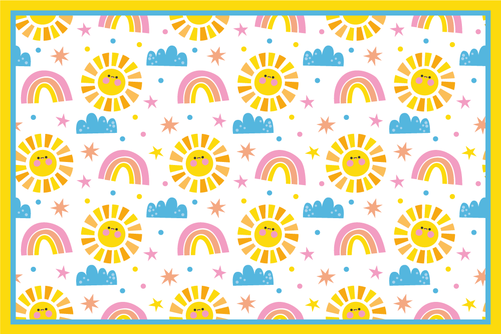 Kinder placemat zonneschijn regenboogpatroon - TenStickers