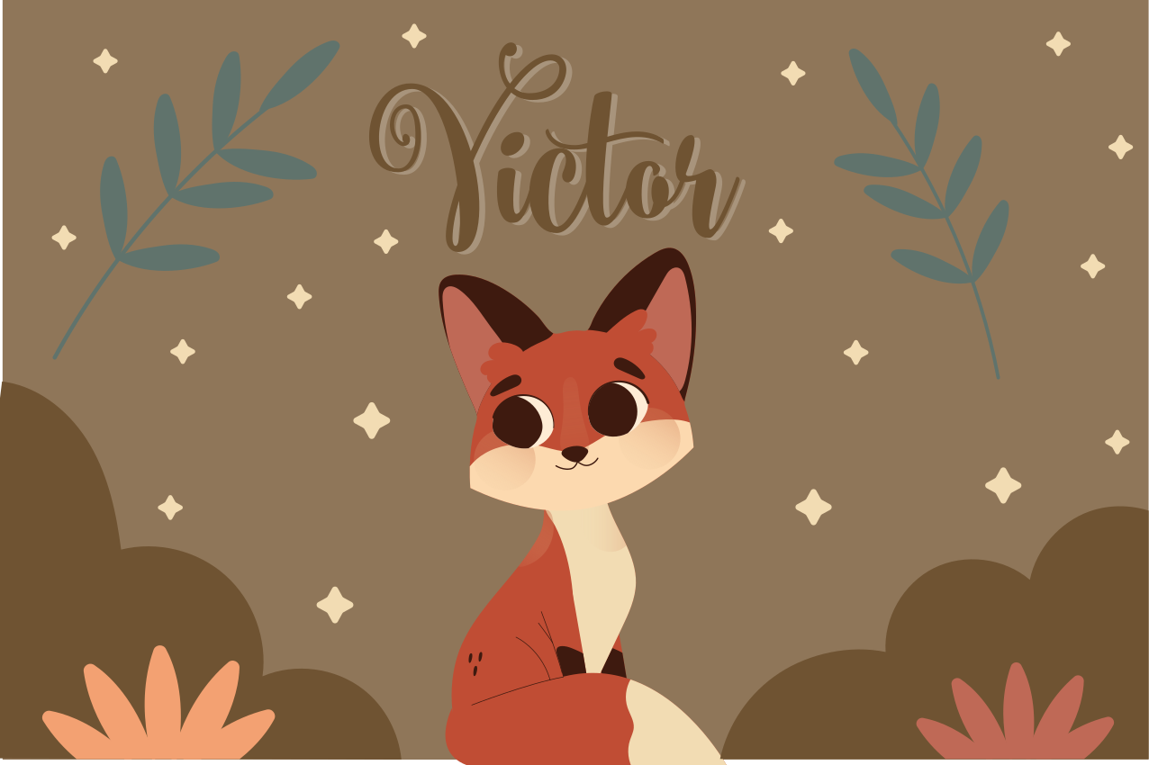 Kinder placemat schattig vosje karakter - TenStickers