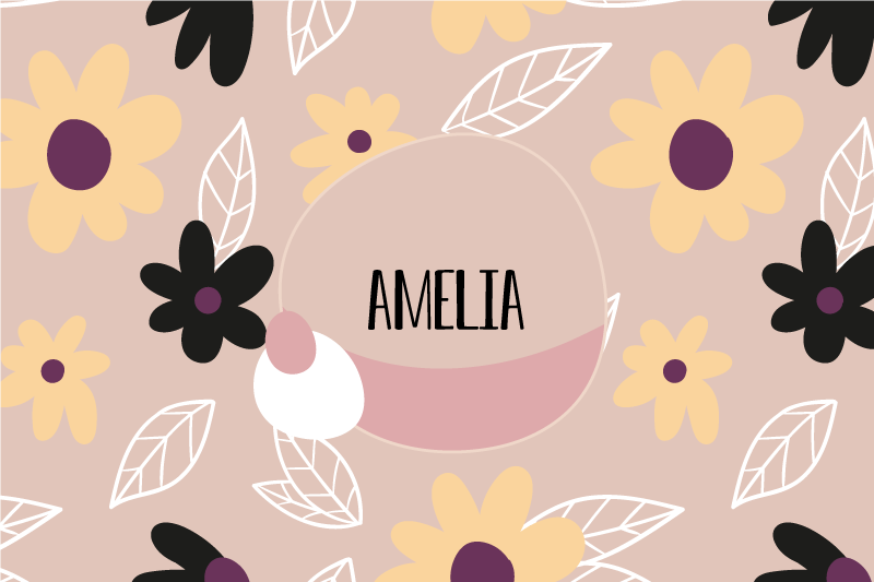 Kinder placemat met gepersonaliseerde botanische print - TenStickers