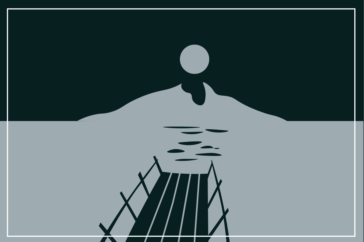 Moderne placemat brug over water - TenStickers