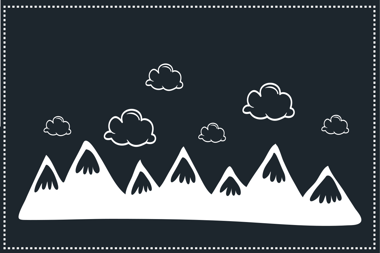 Moderne placemat bergketen silhouet - TenStickers