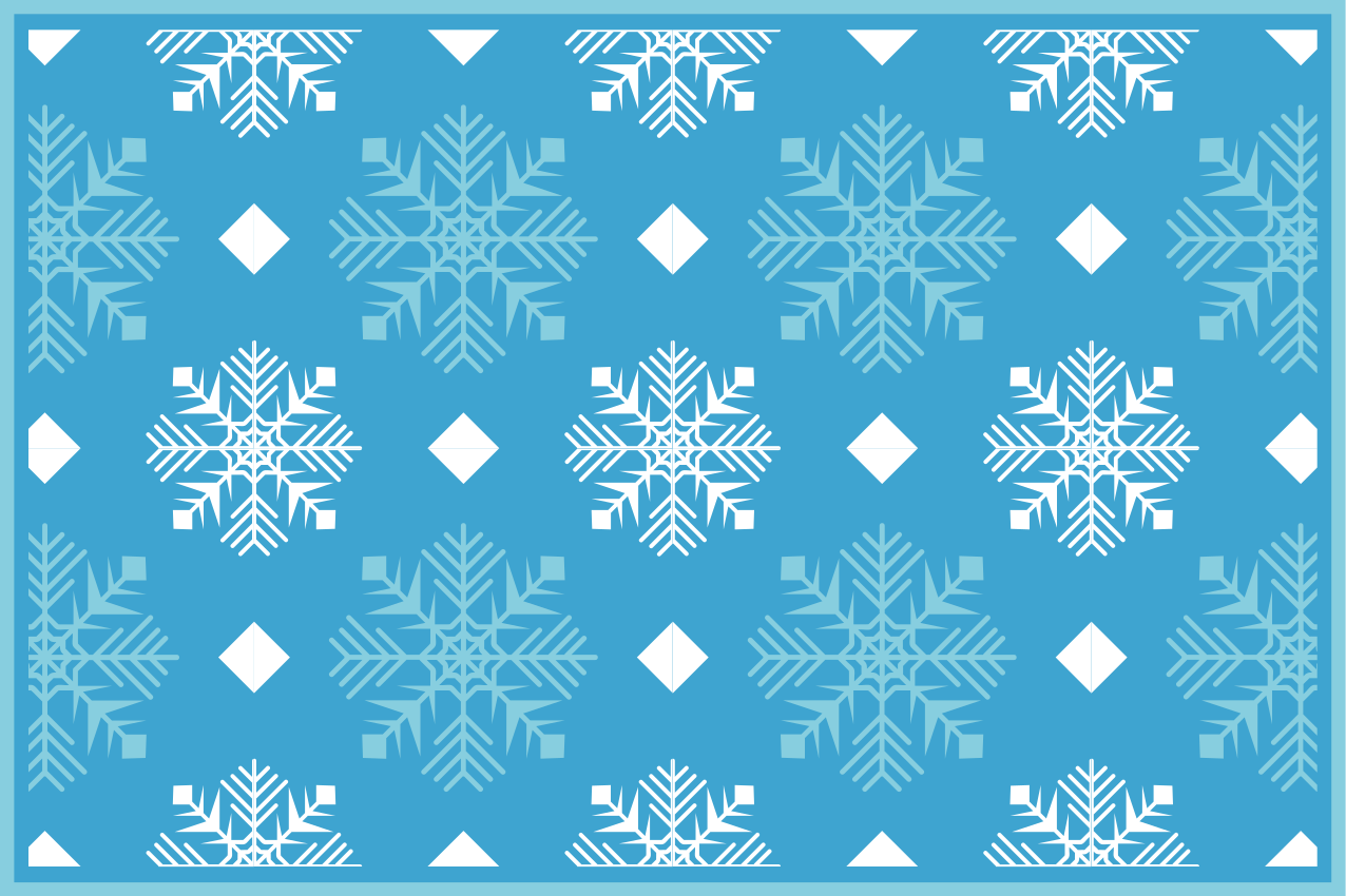 Kerstmis placemat met sneeuwvlokkenpatroon achtergrond - TenStickers