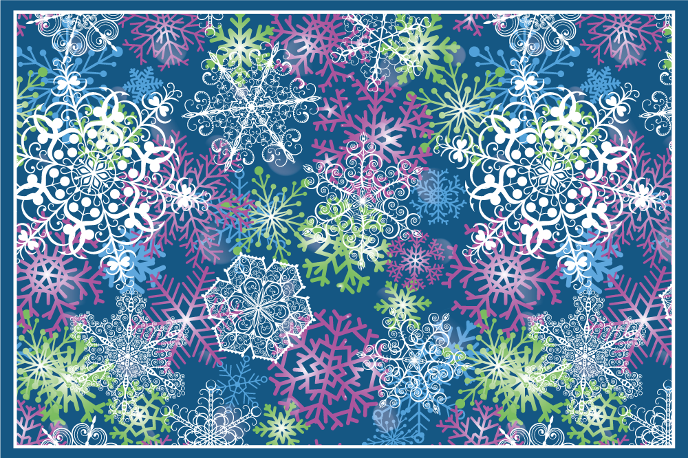 Kerstmis placemat sneeuwvlokpatroon winter - TenStickers